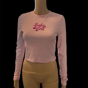 COPY - Streetwear Society Women Light Pink Long Sleeve Crop